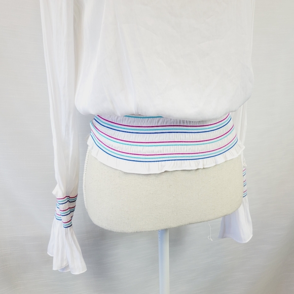 Ramy Brook Nellie Smocked Split Sleeve Top X-small - Picture 6 of 11